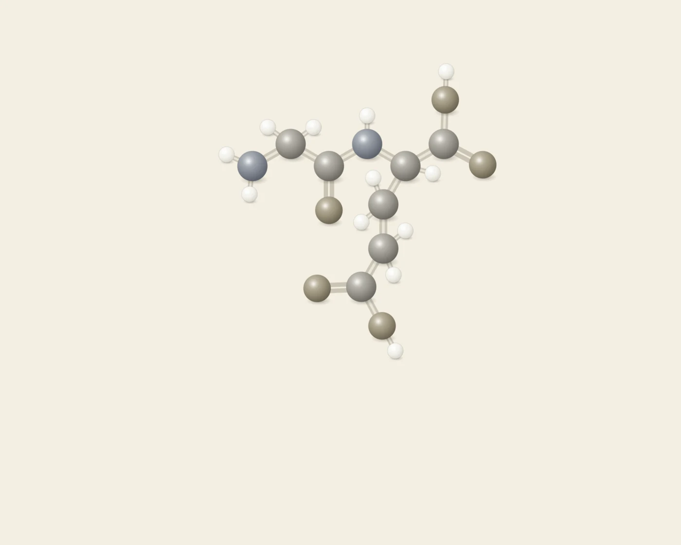 Illustrative ball-and-stick peptide artwork accompanying the Bonomarlot page, not a depiction of its chemical structure