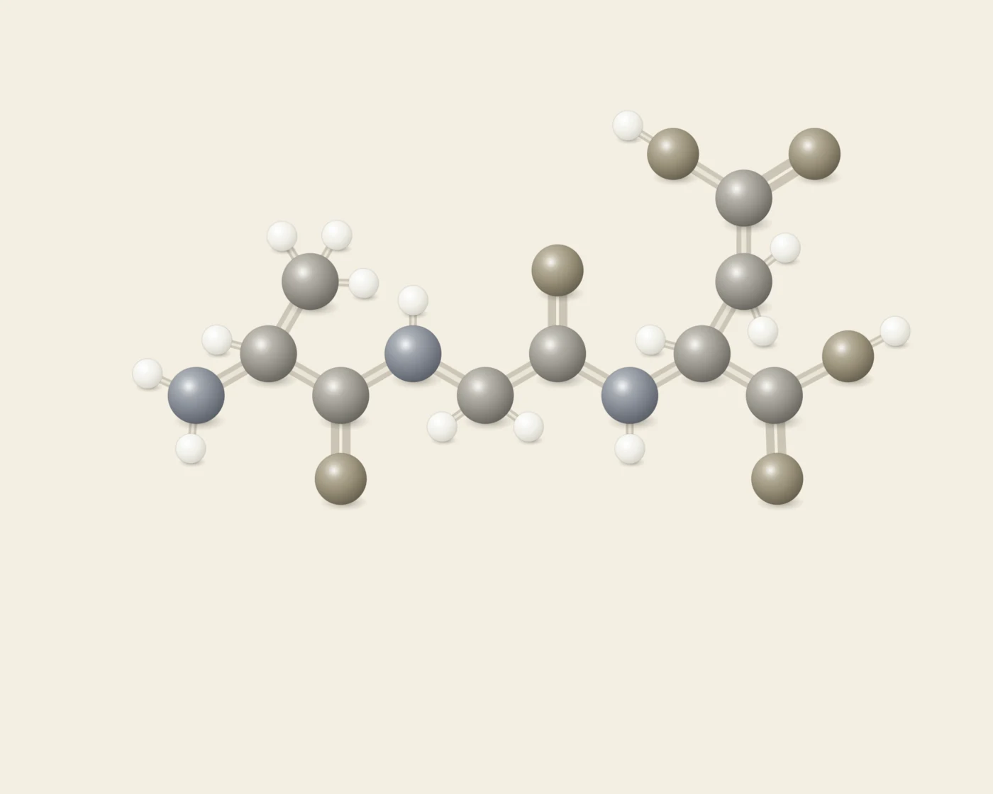Illustrative ball-and-stick peptide artwork accompanying the Bonothyrk page, not a depiction of its chemical structure