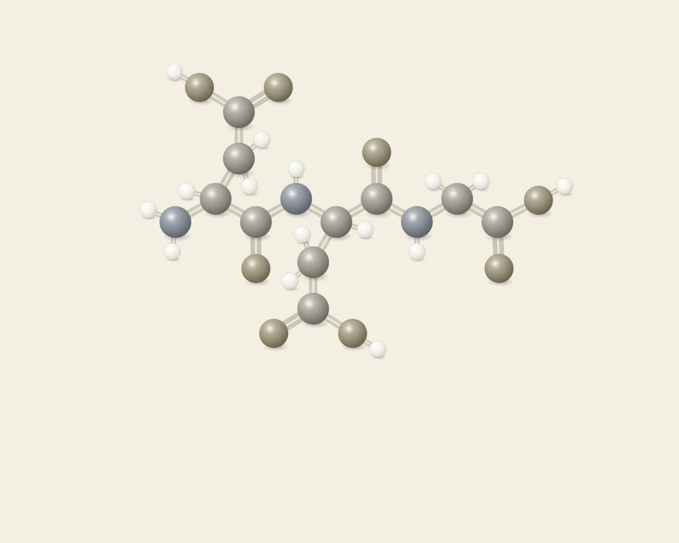 Illustrative ball-and-stick peptide artwork accompanying the Libidon page, not a depiction of its chemical structure