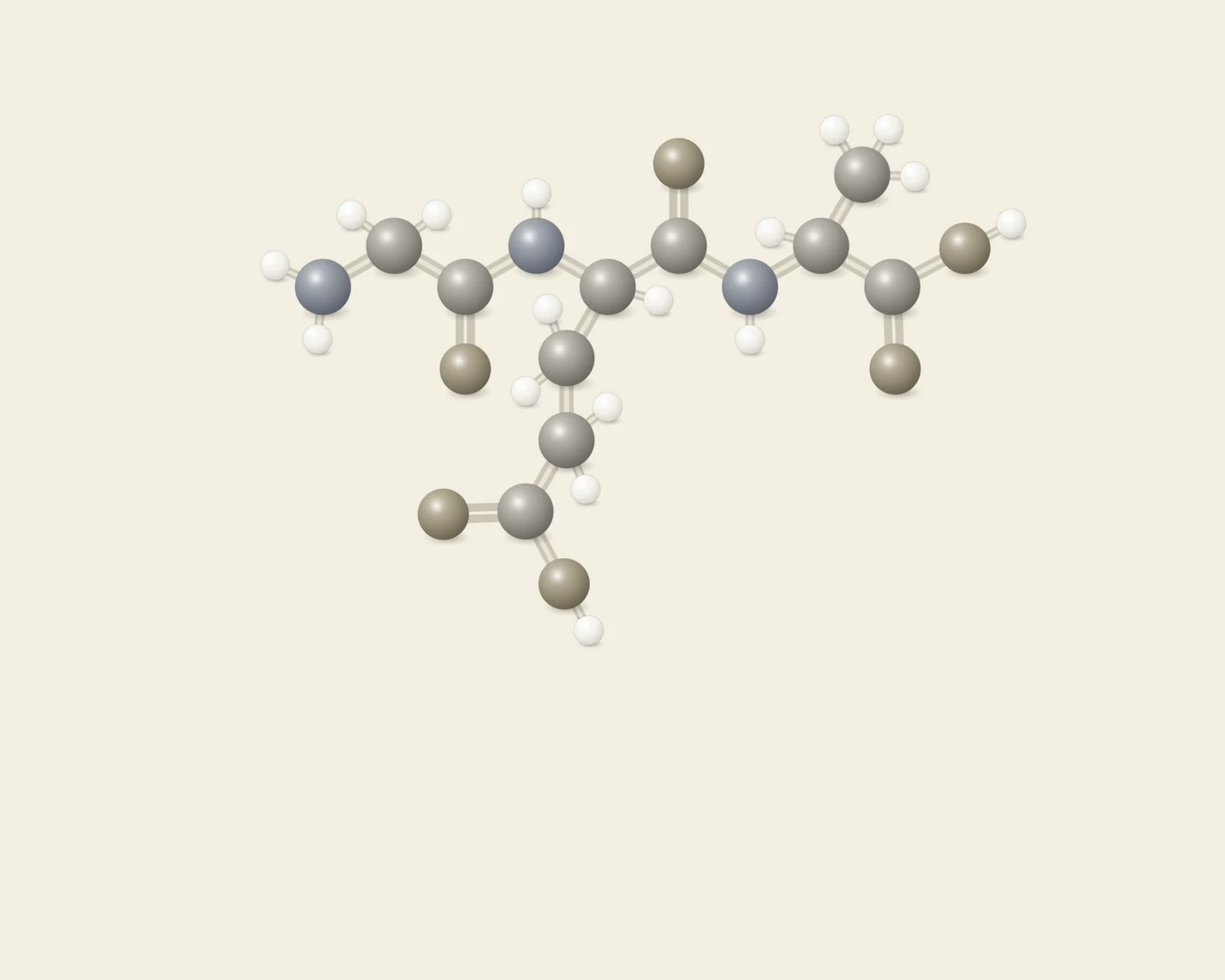 Illustrative ball-and-stick peptide artwork accompanying the Suprefort page, not a depiction of its chemical structure